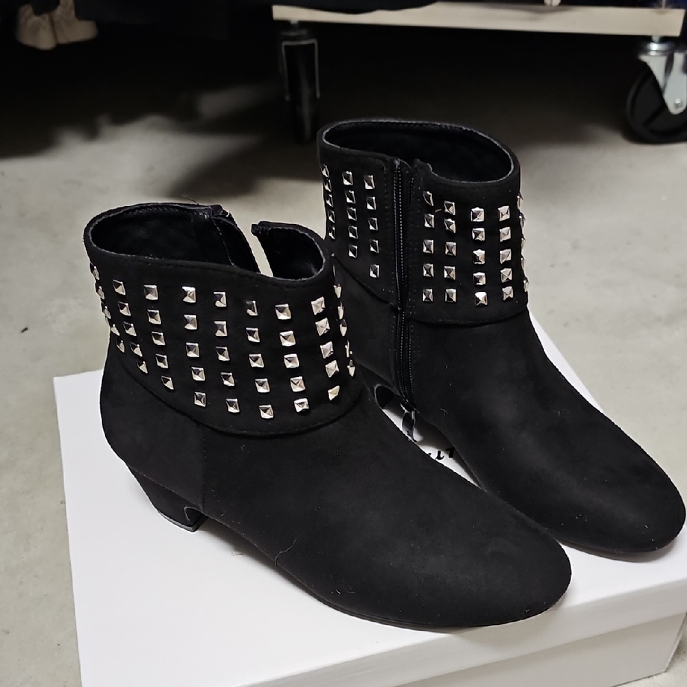 Studded Black Ankle Booties
